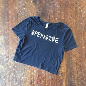 $PEN$I💎E | Women's Crop Tee | Black | Size M |